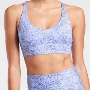 Women's Blue Solace Print Sports Bra
